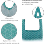 BeeGreen Geometry Reusable Grocery Bags Bulk 6 Packs X-Large, Reusable Shopping Bags Foldable for Groceries, Vegetables, Fruits Watertight Bulk Tote Bags Washable For Women and Men