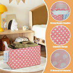 LANGYASHAN Rectangular Storage Bin Collapse Canvas Fabric Cartoon Storage Basket with Handles for Organizing Home Kitchen Boy