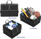 EPAuto Foldable Car Trunk Organizer, 3-Compartment with Removable Divider, Black
