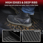 LASFIT Floor Mats for Mercedes Benz GLE 2019 2018 2017 2016 350/400 / 43 AMG / 450 AMG / 550e / 63 AMG / 63 AMG S, Custom Fit All Weather TPE Car Liners for GLE Floor Liners, 1st & 2nd Row,Black