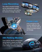 PRUVEEO 360° 4 Channel Dash Cam Front and Rear Inside Left Right, Dash Camera for Cars, Built-in GPS WiFi Night Vision, 24/7 