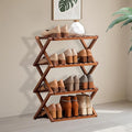 Jessie Bamboo Shoe Rack,Free Standing Shoe Rack for Closet,Portable Folding Shoe Storage Rack, Space Saving,Shoe Shelf for Be