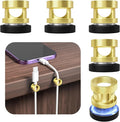 Magnetic Cord Clips 6 Pack, Maveek Wire Organizer Metal Cable Clips Adhesive Cable Management for USB Charging Cords, Desk Office Car Dash Cam Nightstand (Premium Gold Edition)