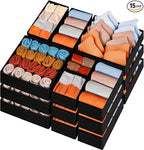 Criusia Closet Drawer Organizer Clothes, 15 Pack Dresser Organizer for Baby Clothes, Fabric Drawer Dividers for Nursery Bedro