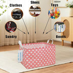LANGYASHAN Rectangular Storage Bin Collapse Canvas Fabric Cartoon Storage Basket with Handles for Organizing Home Kitchen Boy