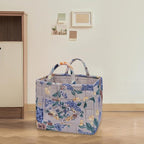 Boho Fabric Storage Basket, Large Capacity Laundry Basket, 12.2'' x 10.23'' x 10.23'' Collapsible Laundry Hamper with Easy Ca