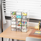Yieach 9 Pack Small Acrylic Drawers With 18 Drawers,Clear Drawer Organizers Stackable,School,Office Supplies Organizer And St