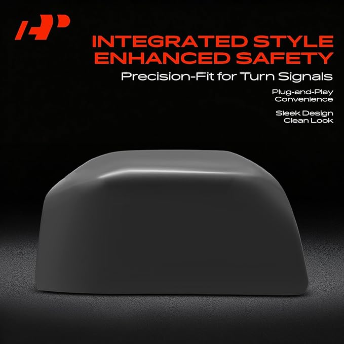 A-Premium Passenger Side Rearview Mirror Cover Cap - Compatible with Ford F-150 F150 2015-2020 - Smooth Black