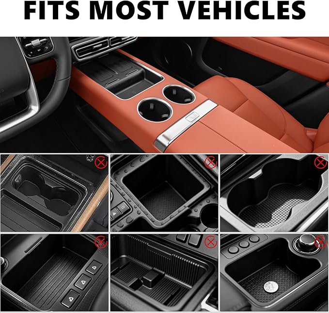 HZGAMER Wood Car Desk for Laptop, 360° Rotating Wood Cup Holder Table Tray for Drivers and Passengers, Car Accessories Compatible with Tesla Model Y/3/S, Ford F150/Explorer/Maverick & Most Vehicles