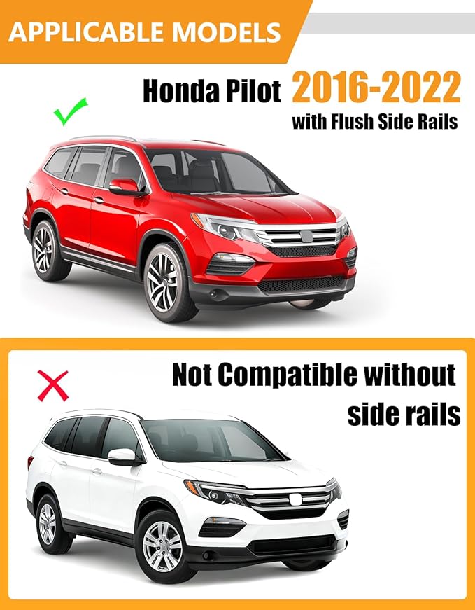 KINGGERI 300lbs Roof Racks Cross Bars Fit for Honda Pilot 2016-2022 with Flushed Side Rails,All Aluminum Heavy Duty Roof Rails Crossbars for Rooftop Cargo Basket Carrier Bag Luggage Rails Kayak