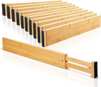 Sawysine 12 Pcs Bamboo Drawer Dividers Adjustable Drawer Organizers Spring Separators Organization Expandable Organizers for 