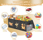 Extra Large Toy Box Chest, Collapsible Sturdy Toy Storage Organizer Boxes Bins Baskets Dinosaur Kids Toy Chest Bin with Lids 