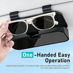 Car Sun Visor Sunglass Box, Car Visor Clip ABS Eyeglasses Storage, Universal Auto Sunvisor Accessories Organizer Box for Most Vehicles, Trucks, SUVs (White)