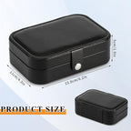 Travel Jewelry Box, PU leather Small Jewelry Organizer For Female Girls, double layer portable mini travel case for storing e