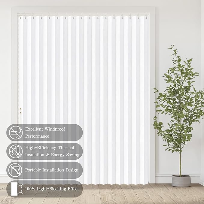 Jilron Accordian Door Curtain, 100% Blackout Folding Magnetic Doorway Curtains,Linen Style Closet Doors,for Room Divider,Priv