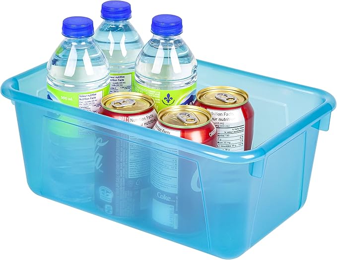 Storex Small Cubby Bin, 12.2 x 7.8 x 5.1 Inches, Candy Teal, 5-Pack (62480U05C)