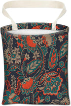 Car Trash Can, Cute Car Trash Bag, Hanging Car Organizer and Storage Bag, Trash Bin for Car Accessories, Vehicle, Travelling, Camping Luxury Paisley Flowers