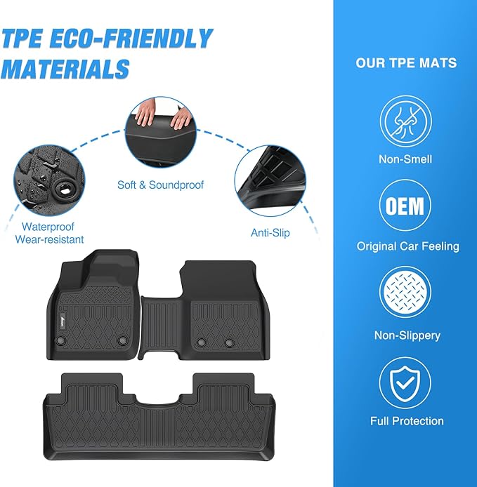 Nilight TPE Floor Mats for Nissan Ariya 2023 2024 2025 2026,All Weather Custom Fit Heavy Duty Floor Liners