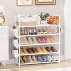 VILICK Shoe Rack for Closet Shoe Organizer Space Saver Storage for 20-25 Pair Shoe Shelf with Hook and Side Pocket Free Stand
