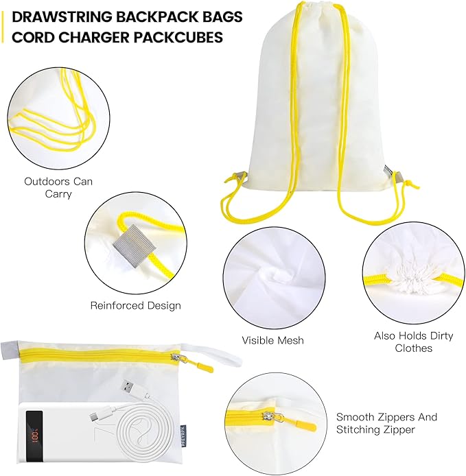 PFEYRPK Lightweight Compression Packing Cubes for Suitcases, Compressible Expandable Travel Packing Organizer with Clear Toil
