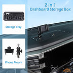 Aunginsy Center Console Dash Storage Organizer Tray with Phone Holder Compatible with Toyota Tundra/Sequoia 2022-2026, Car Dashboard Multi-Functional Mobile Phone Mount Storage Box Insert Accessories