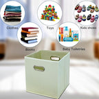 STOREONE Fabric Storage Bins Cubes Baskets Containers-(11X11X11) with Dual Handles Cube Storage Organizer Bins for Shelf Clos