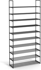 SONGMICS Shoe Rack, 10-Tier Shoe Organizer, Metal Storage Shelf, Upright or Upside Down, for 44-55 Pairs, for Entryway, 11.8 