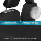 BDK PolyPro Car Seat Covers Full Set in Solid Black, Front and Rear Split Bench Seat Covers for Cars, Easy to Install Car Sea