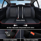 Coverado Car Seat Covers Full Set, Nappa Leather Seat Covers for Car, Waterproof Car Seat Protector with Lumbar Support, Auto