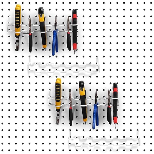 Hanaive 4 Pieces Pegboard Pliers Holder, Holds 11 Plier Per Rack, Steel Pegboard Hooks Pliers Peg Board Organizer Accessories