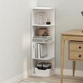 Furinno Reed Corner Shelf, 4-Tier Corner Bookshelf, Book Shelf, Corner Shelves, Storage Rack, for Organization and Storage, H