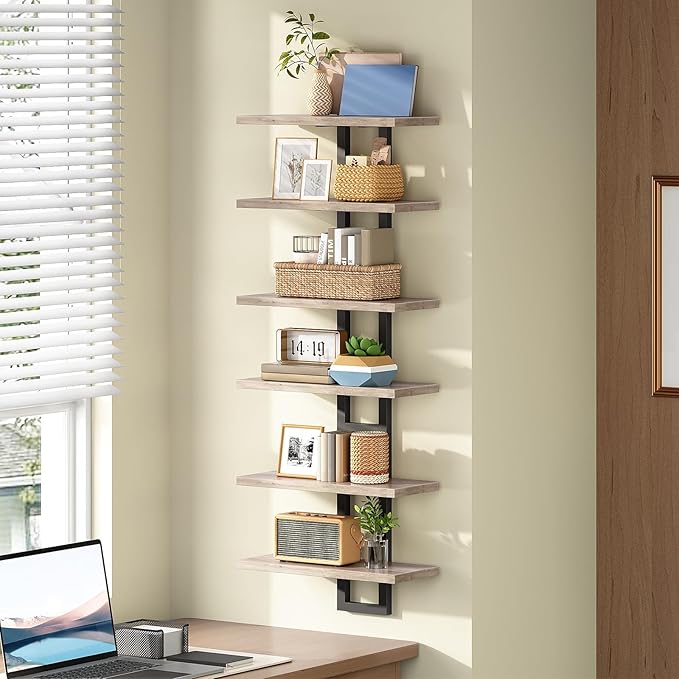HOOBRO Floating Shelves, 15 Inch Wall Shelf Set of 3, Wall Mounted Storage Shelves 2-Tier, Hanging Bathroom Shelves, for Livi
