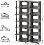 HAIXIN 14 Tier Vertical Black Shoe Rack for Front Door Entrance - Tall Shoe Organizer for Small Spaces, Closet Narrow Small S