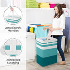 StorageRight Large Collapsible Laundry Basket Hamper with Easy Carry Handles，Freestanding Clothes Hampers for Laundry, Bedroo