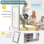 HIDBEA Frosted Window Privacy Film - Non Adhesive Static Cling Glass Stickers Sun UV Blocking Heat Control Door Covering Decals for Home Office, 55.1 x 196.8 Inch