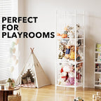 SpaceAid Stuffed Animal Storage Organizer, Wood Animals Zoo Toy Plushies Storage Holder, Large Capacity Plush Toy Cage for Pl