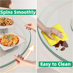 26.7 inch Lazy Susan for Table Top Tempered Glass Rotating Serving Tray for Dining Table, Kitchen Lazy Susan Organizer Spinni