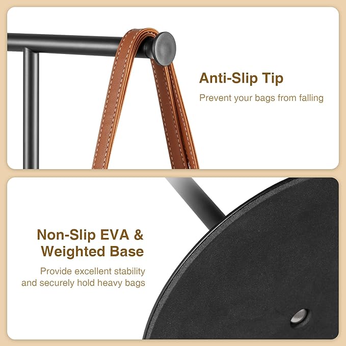 niffgaff T Bar Purse Display Stand Tabletop: Adjustable Height Handbag Holder, Countertop Hanging Rack for Long Necklace Scar
