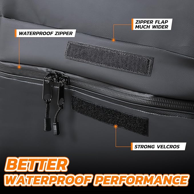 DNA Motoring Car Rooftop Waterproof Bag, 17 Cubic Feet Waterproof Car Roof Luggage Bag, Heavy Duty Car Roof Cargo Carrier Bag, Car Roof Bag, w/ 4 Reinforced Straps, TOOLS-00422