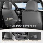 Coverado Car Seat Covers Full Set, Nappa Leather Seat Covers for Cars, Car Seat Protector Car Seat Cushion, Front and Back Se