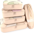 Shacke Packing Cubes for Travel 5 Set - Premium Luggage Organizer Bags - Versatile Travel Organizer for Women and Men - Optim