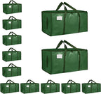 12 Pack-Extra Large Heavy Duty Moving Bags - Waterproof Storage Totes with Handles & Zippers, Foldable for College Dorm, Stor