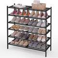 Smiry Long Bamboo Shoe Rack 6-Tier, Stackable Wooden Shoe Organizer for Entryway & Closet, Free Standing Wood Shoe Storage Sh