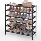Smiry Long Bamboo Shoe Rack 6-Tier, Stackable Wooden Shoe Organizer for Entryway & Closet, Free Standing Wood Shoe Storage Sh