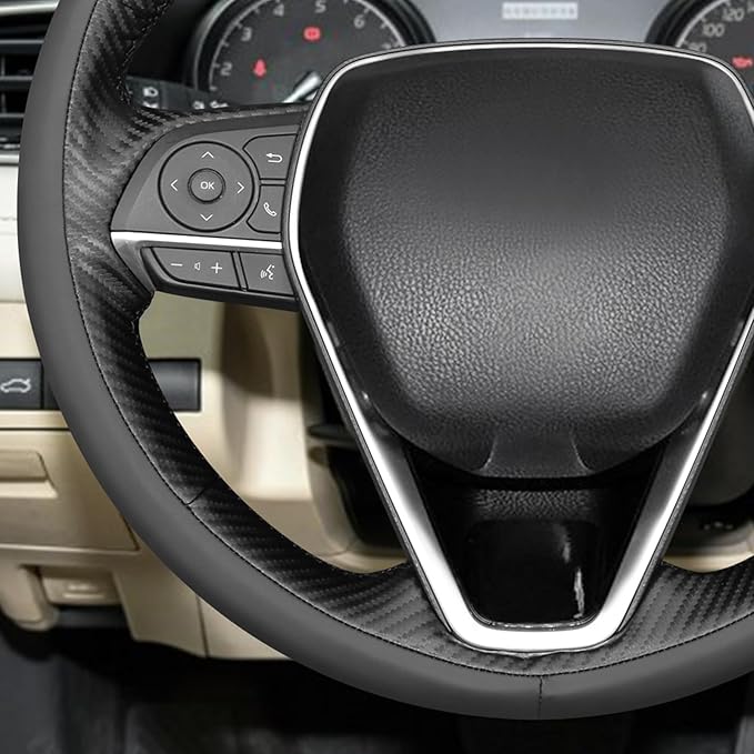 MEWANT Hand Sewn 3D Style Steering Wheel Cover for Toyota Camry 2018-2019/Toyota Avalon 2019/Toyota Corolla 2019-2020/Toyota RAV4 2019 Steering Wheel Accessories