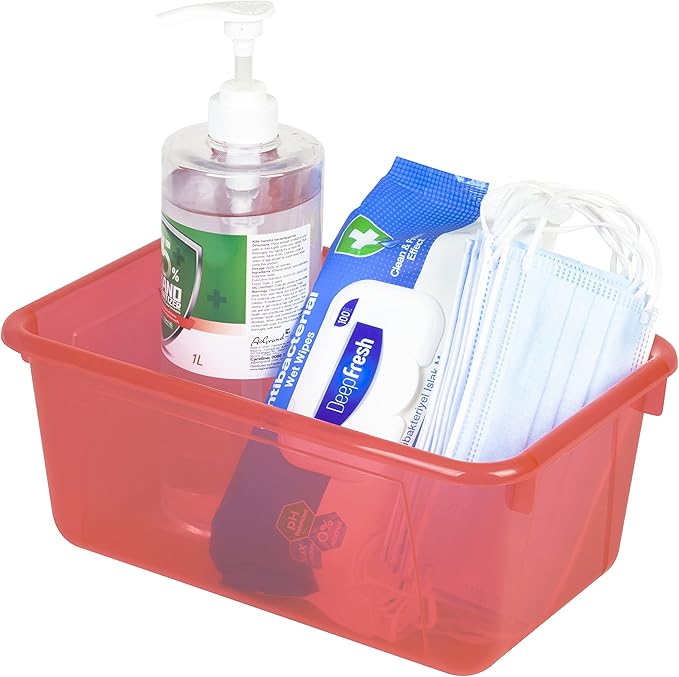 Storex Small Cubby Bin, 12.2 x 7.8 x 5.1 Inches, Assorted Candy, 5-Pack (62490U05C)