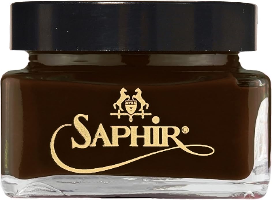Saphir Medaille d'Or Pommadier Cream 75ml – Natural Cream Leather Shoe Polish, Leather Conditioner for Boots, Handbags