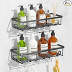 Shower Shelves for Inside Shower, 2 Pack Adhesive Bathroom Caddy Organizer Basket Rack for Storage and Organization, Wall Suc