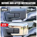 Chrome Side Rearview Mirror Covers Caps Decoration Compatible with 2021-2025 Ford F150, With Turn Signal Model (Chrome-Cut-Out)
