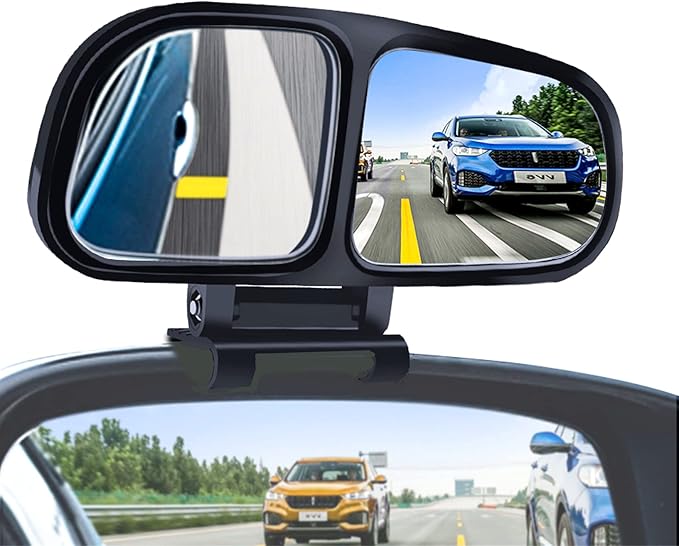 Blind Spot Mirrors for Cars, Adjustable Rear View Blind Spot Mirrors Car Auxiliary Universal Wide Angle Side Mirror Double Glass Blind Spot Snap Mirror for Truck SUV, 1 Piece (Black-Right)